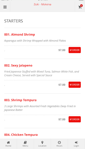 Zuki Mokena Online Ordering Screenshot 1