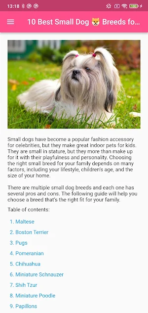 Small Dog Breeds Screenshot 0