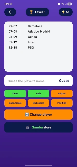 Samba - Guess the Footballer! Screenshot 2