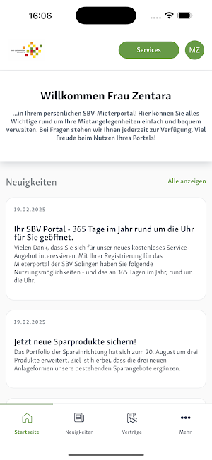 SBV Portal Screenshot 1