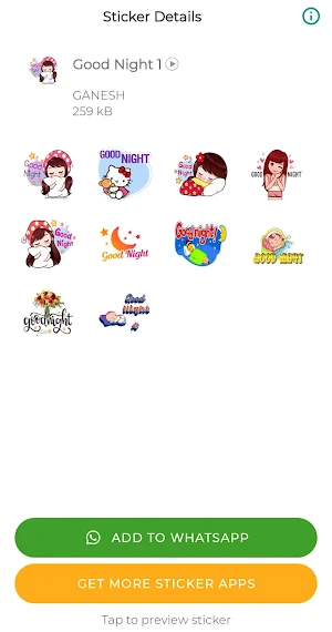 Good Night Stickers for WA Screenshot 2