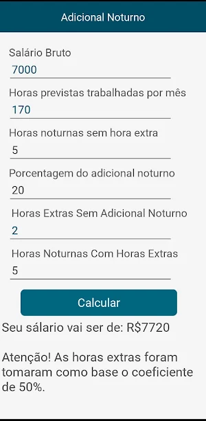 Night Shift Calculator Screenshot 2