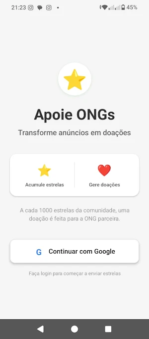 Istelar - Apoie uma ONG Screenshot 1