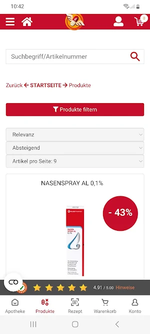 Fliegende-Pillen.de Apotheke Screenshot 1