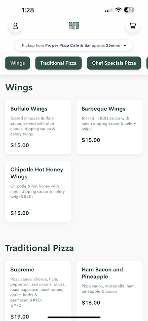 Proper Pizza Cafe & Bar Screenshot 0
