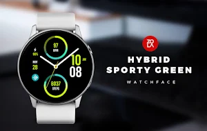 Hybrid Sporty Green Watch Face screenshot 1