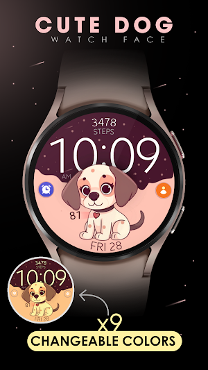 Cute Dog digital watch face Screenshot 2