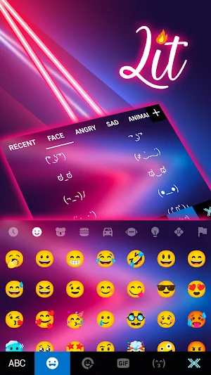 Neon Futuristic Keyboard Background Screenshot 2