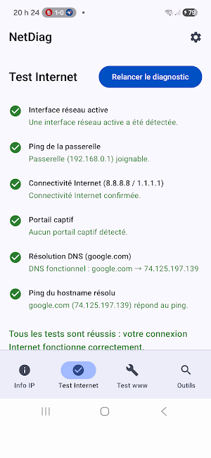 NetDiag - Diagnostic réseau Screenshot 0