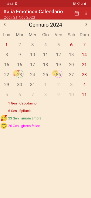 Italia Emoticon Calendario Screenshot 0