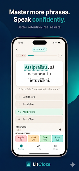 LitCloze: Learn Lithuanian Screenshot 1