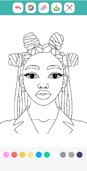 Black African Girl Coloring Screenshot 1