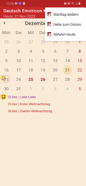 Deutsch Emoticon Kalender Screenshot 3
