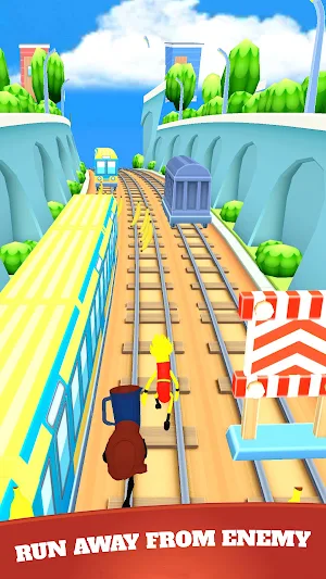 Subway Banana Dash: Surf of heroes in railway Screenshot 2