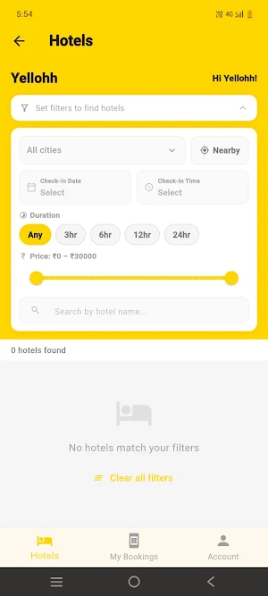 Yellohh : Hotel Booking App Screenshot 1