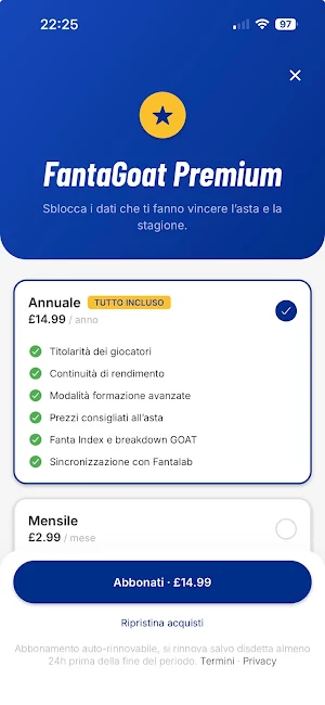 FantaGOAT: Asta e Formazioni Screenshot 3