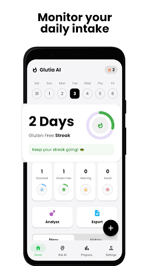 Glutia AI Gluten Free Tracker Screenshot 2