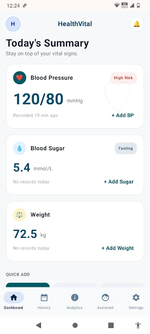 Health Vital: BP Sugar Weight Screenshot 1