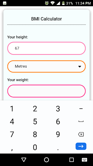 BMI Calculator Screenshot 1