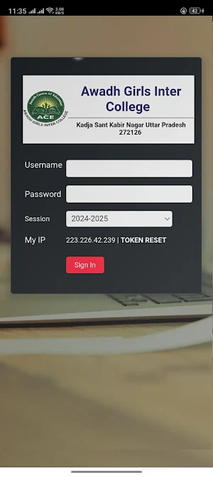 AWADH GIRLS COLLEGE ADMIN APP Screenshot 1