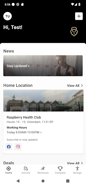 Raspberry Health Club Screenshot 1