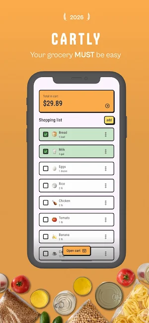 Cartly: Grocery List & Budget Screenshot 0