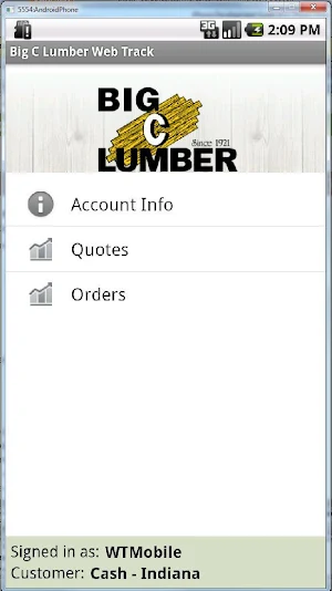 Big C Lumber Web Track Screenshot 1