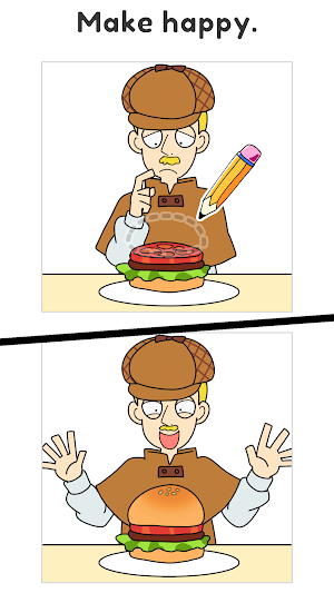 Draw Happy Detective-Free draw puzzle to help male Screenshot 1
