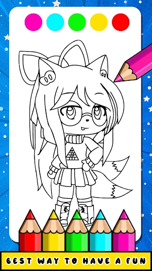 Gacha Anime Coloring Book Life Screenshot 2