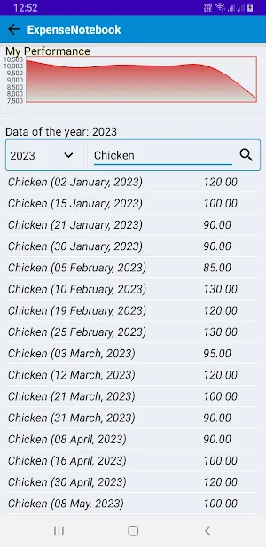 Expense Notebook Screenshot 2