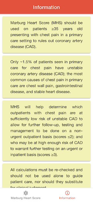 Marburg Cardiology Score Screenshot 2
