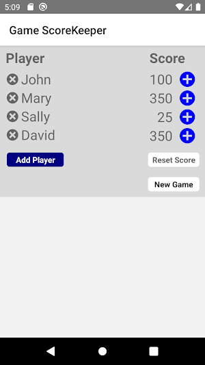 Game ScoreKeeper Screenshot 0