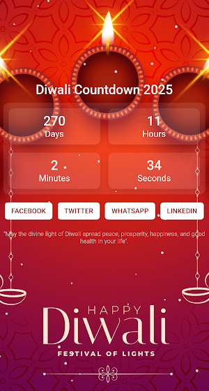 Diwali Countdown 2025 Screenshot 2