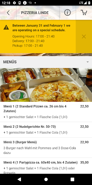 Pizzeria Linde Schemmerhofen Screenshot 2