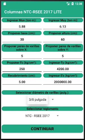 Diseño de columnas NTC - RSEE 2017 LITE Screenshot 2