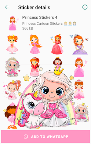Princess Cartoon Stickers for WhatsApp Screenshot 3