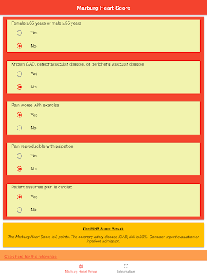 Marburg Cardiology Score Screenshot 3
