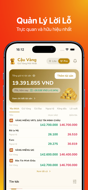 Cậu Vàng: Giá Vàng & Ngoại Tệ Screenshot 3
