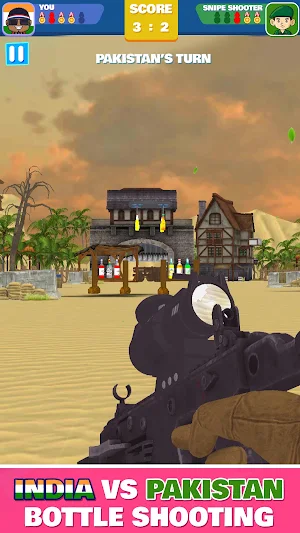 India Vs Pakistan Bottle Shooting Game 2021 Screenshot 1