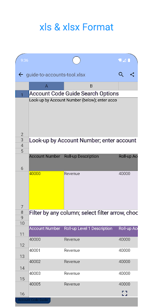 Excel One: Fast XLS/XLSX View Screenshot 1