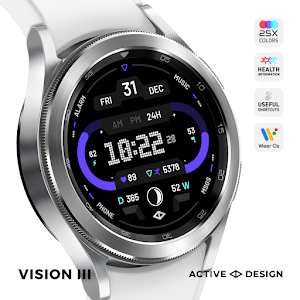 Vision III: Digital Watch Face Screenshot 0