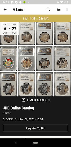JHB Collectibles Auctions Screenshot 1