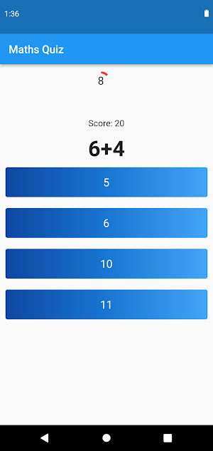 Maths Quiz Screenshot 2