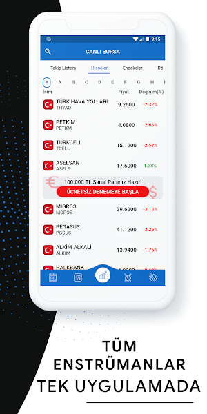 Canlı Borsa: Hisse Senedi Fiyatları ve Endeksler Screenshot 1
