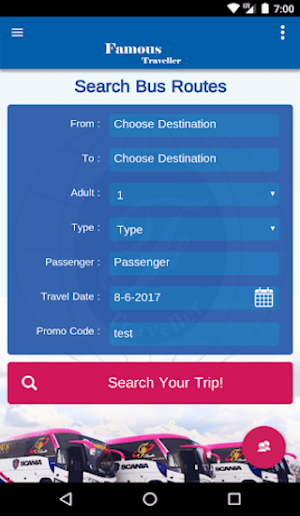 Famous Traveller Ticketing Screenshot 0