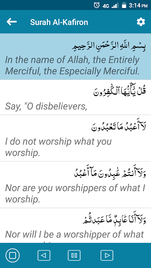 4 Qul Shareef - Surahs of Quran audio, translation Screenshot 2