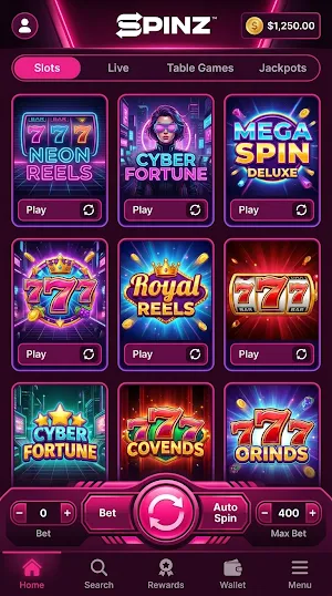 Spinz Casino Screenshot 0