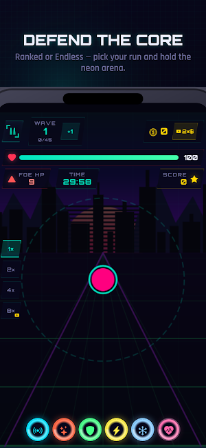 Neon Shape War: Idle Synthwave Screenshot 0