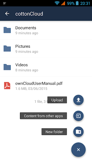 cottonCloud (ownCloud client) Screenshot 0