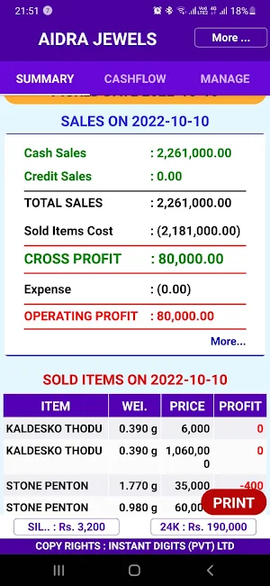 Gold Manager Screenshot 2